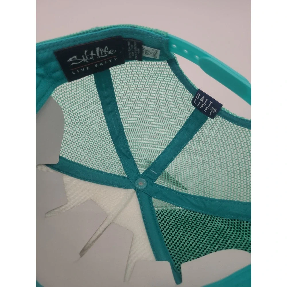 Salt Life‎ Youth Girls Trucker Hat Live Salty Palm Trees Snapback Teal Pink NEW